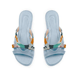 Blue Split Slipper Lines Colors
