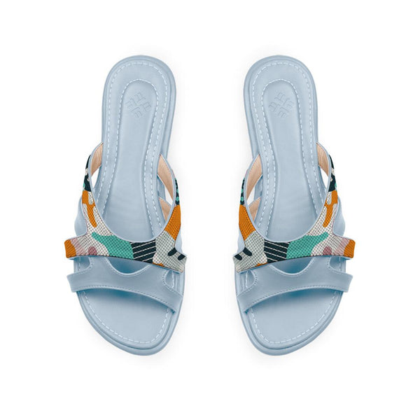Blue Split Slipper Lines Colors
