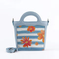 Blue Top Handle Handbag Blue Floral