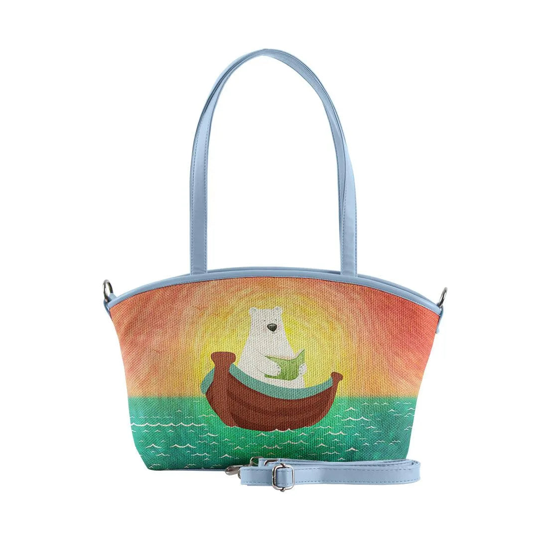 Blue Wide Tote Bag Summer time - CANVAEGYPT