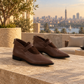 Brown Coil Strap Ankle Boots
