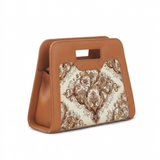 Havana Chic Peek Handbag Vintage Baroque Scrollwork Tan Damask Pattern - 2