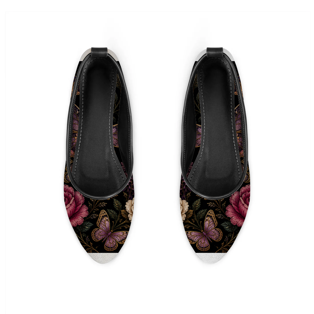 Butterflies and roses design printed on a footwear — ECADRA