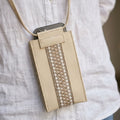 Beige Woven Texture Phone Crossbody Bag – Hands-Free & Bold