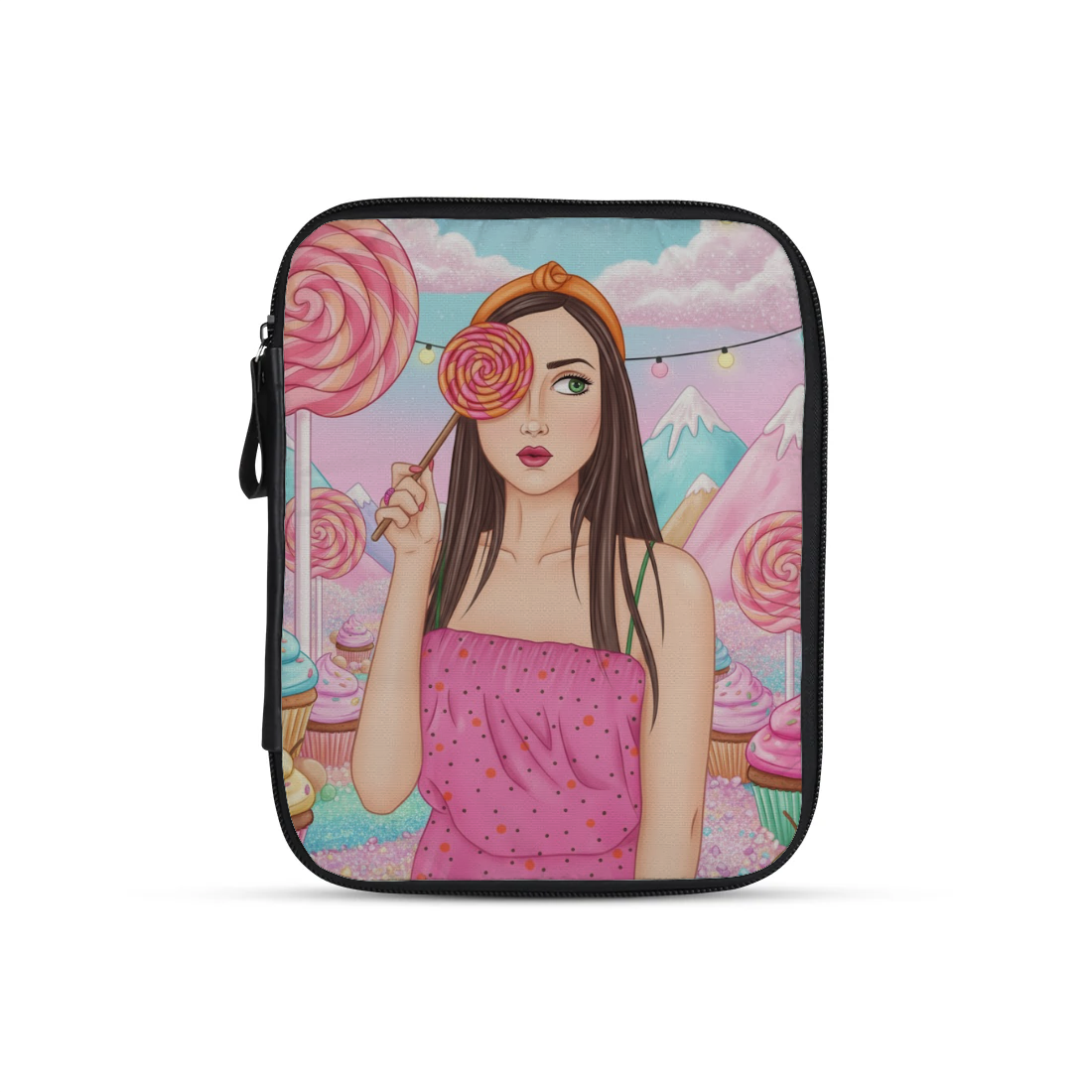 Candy City design printed on a tablet sleeves — ECADRA