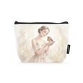 Makeup Pouch Watercolor Ballerina and Robin Bird Art