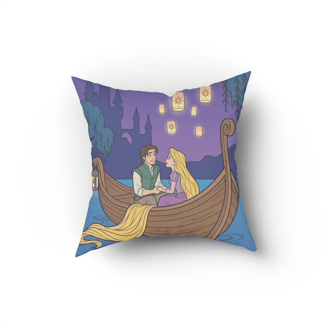Decorative Pillow - The Floating Lights Tangled Lanterns Rapunzel Flynn Rider - 4