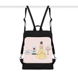 Black Laptop Backpack Belle Enchanted Rose Aesthetic - 1