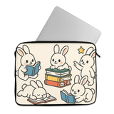 Laptop Sleeve Cute Rabbits Reading a Books - 1
