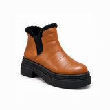 Havana Leather Teddy Puffer Boots – هاف بوت فرو حريمي – ECADRA