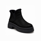 Black Suede Teddy Puffer Boots – هاف بوت شمواه حريمي – ECADRA