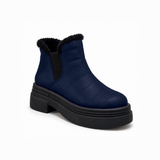 Navy Suede Teddy Puffer Boots – هاف بوت شمواه حريمي – ECADRA