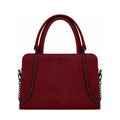 Chic Chain Accent Handbag – Faux Suede