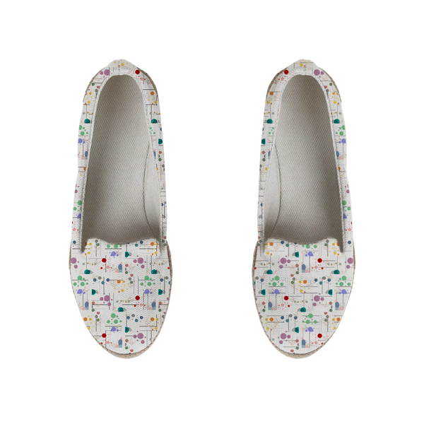 Colorful Circles Nook Espadrille Espadrilles – إسبادريل حريمي برسمة رسمة أبستراكت – ECADRA