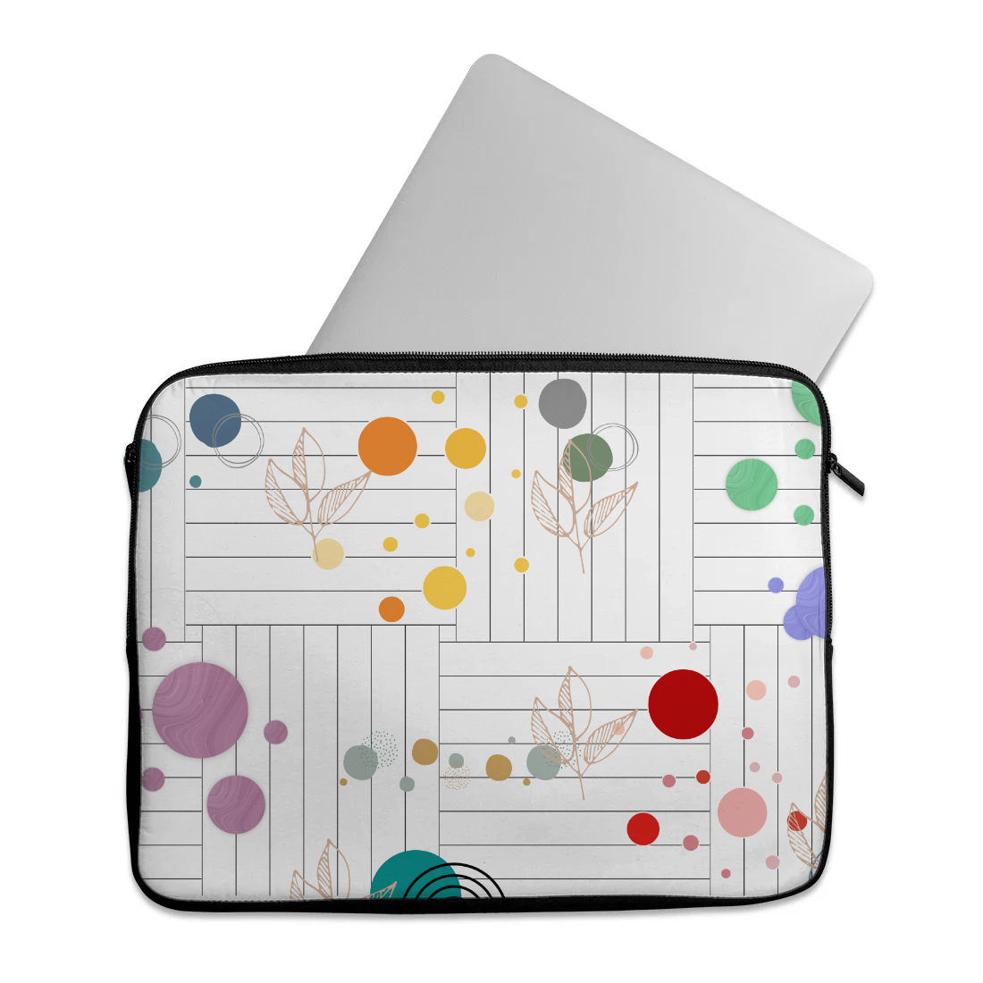 Colorful Circles design printed on a laptop sleeves — ECADRA