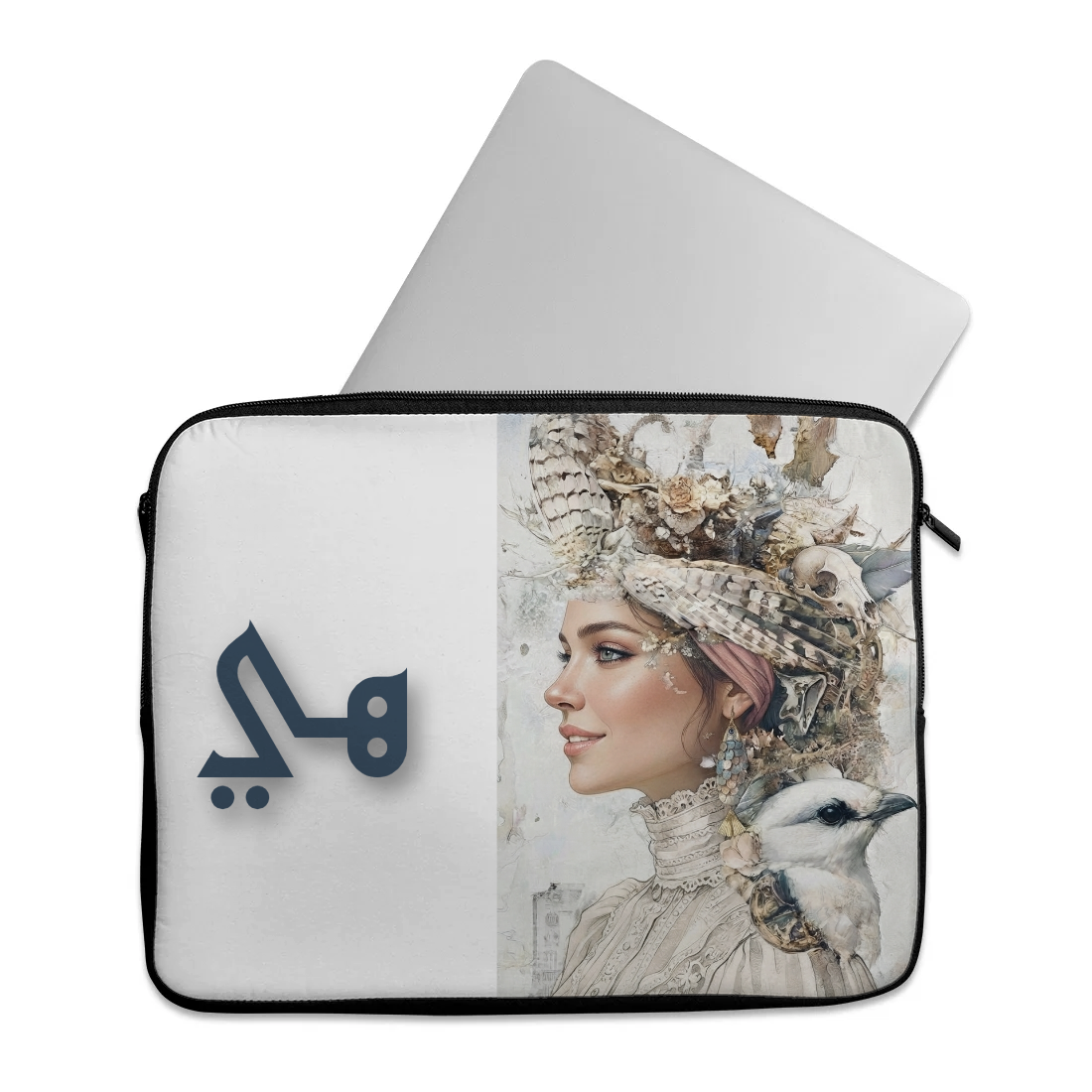 هي design printed on a laptop sleeves — ECADRA