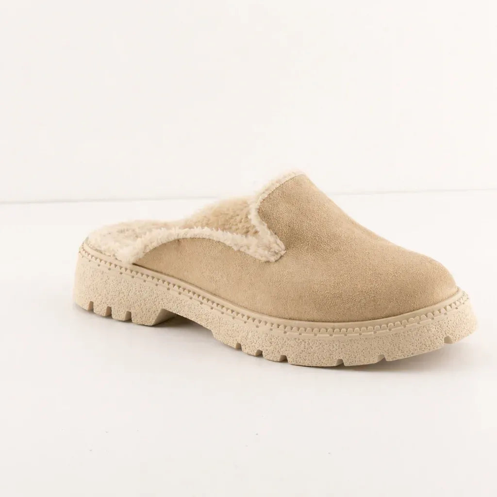 Beige Cozy Stroll Mules – Slip Into Comfort - 8