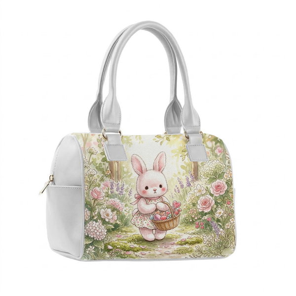 White Speedy Bag Cottagecore Bunny Soft Floral Aesthetic Spring Garden - 1