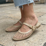 Beige Trellis Mule