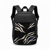 Daybook Backpack – Printed Broken Zebra, from the front – شنطة ضهر لابتوب مطبوعة زيبرا متكسرة، من قدام – ECADRA
