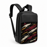 Daybook Backpack – Printed Brush Stripes, three-quarter view – شنطة ضهر لابتوب مطبوعة خطوط فرشاة، من الجنب – ECADRA