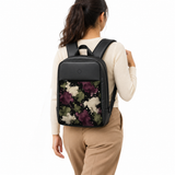 Daybook Backpack – Printed Inkspill, on model – شنطة ضهر لابتوب مطبوعة بقع حبر، على الموديل – ECADRA