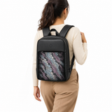 Daybook Backpack – Printed Pastel Reptile, on model – شنطة ضهر لابتوب مطبوعة جلد زواحف باستيل، على الموديل – ECADRA