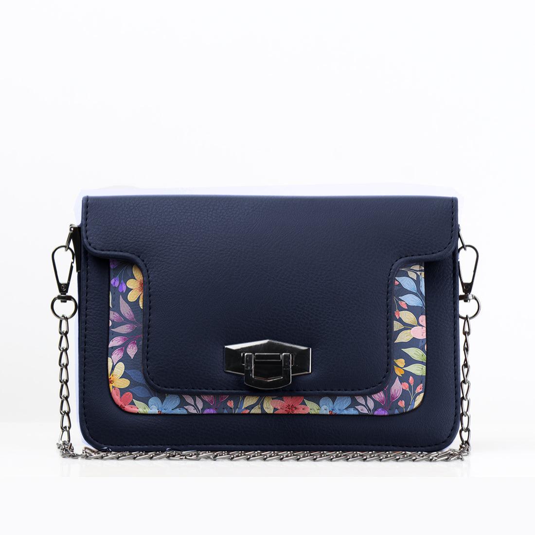 DB Mini Embossed Chain Bag Purple Floral - CANVAEGYPT