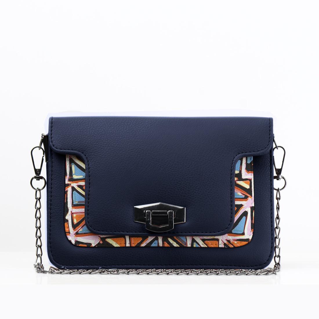 DB Mini Embossed Chain Bag Triangles - CANVAEGYPT