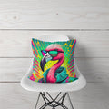 Decorative Pillow Flamingo Cyberpunk