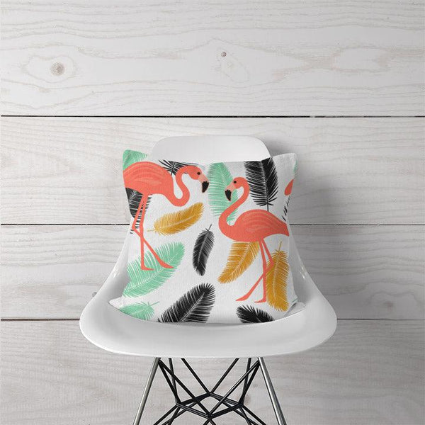 Decorative Pillow Flamingo Feathers - CANVAEGYPT