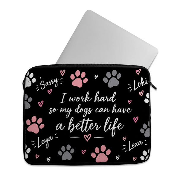 Dogs design printed on a laptop sleeves — ECADRA