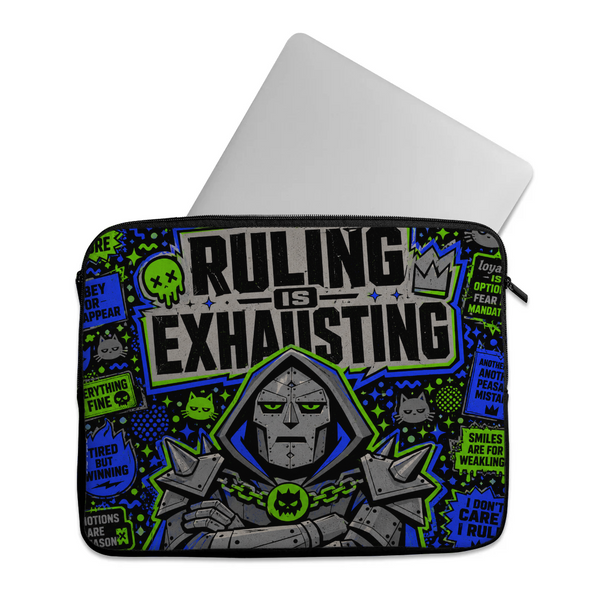Dr. Doom design printed on a laptop sleeves — ECADRA