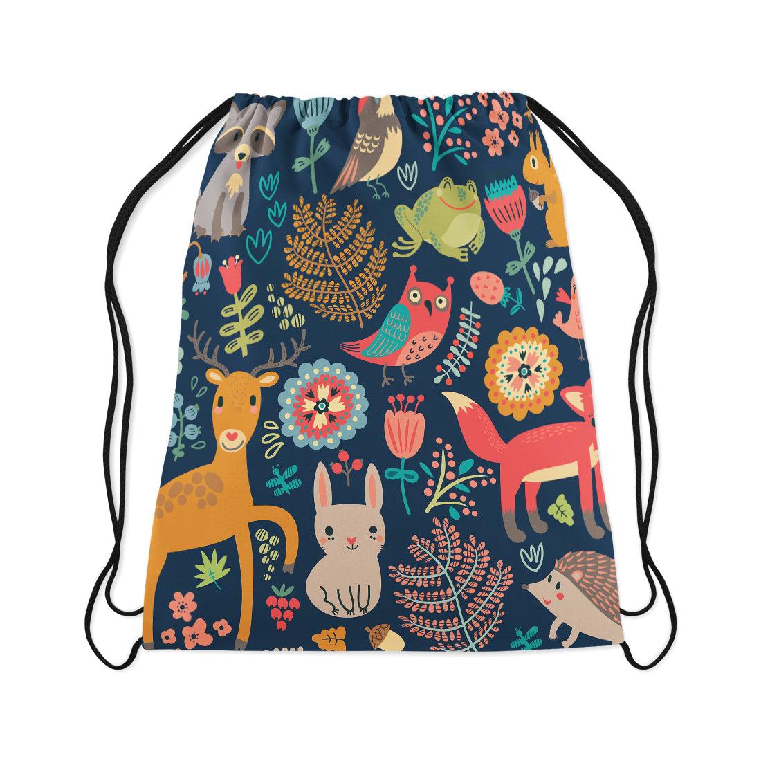 Drawstring Bag Forest Animal Darken - CANVAEGYPT