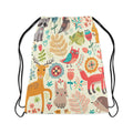 Drawstring Bag Forest Animal White