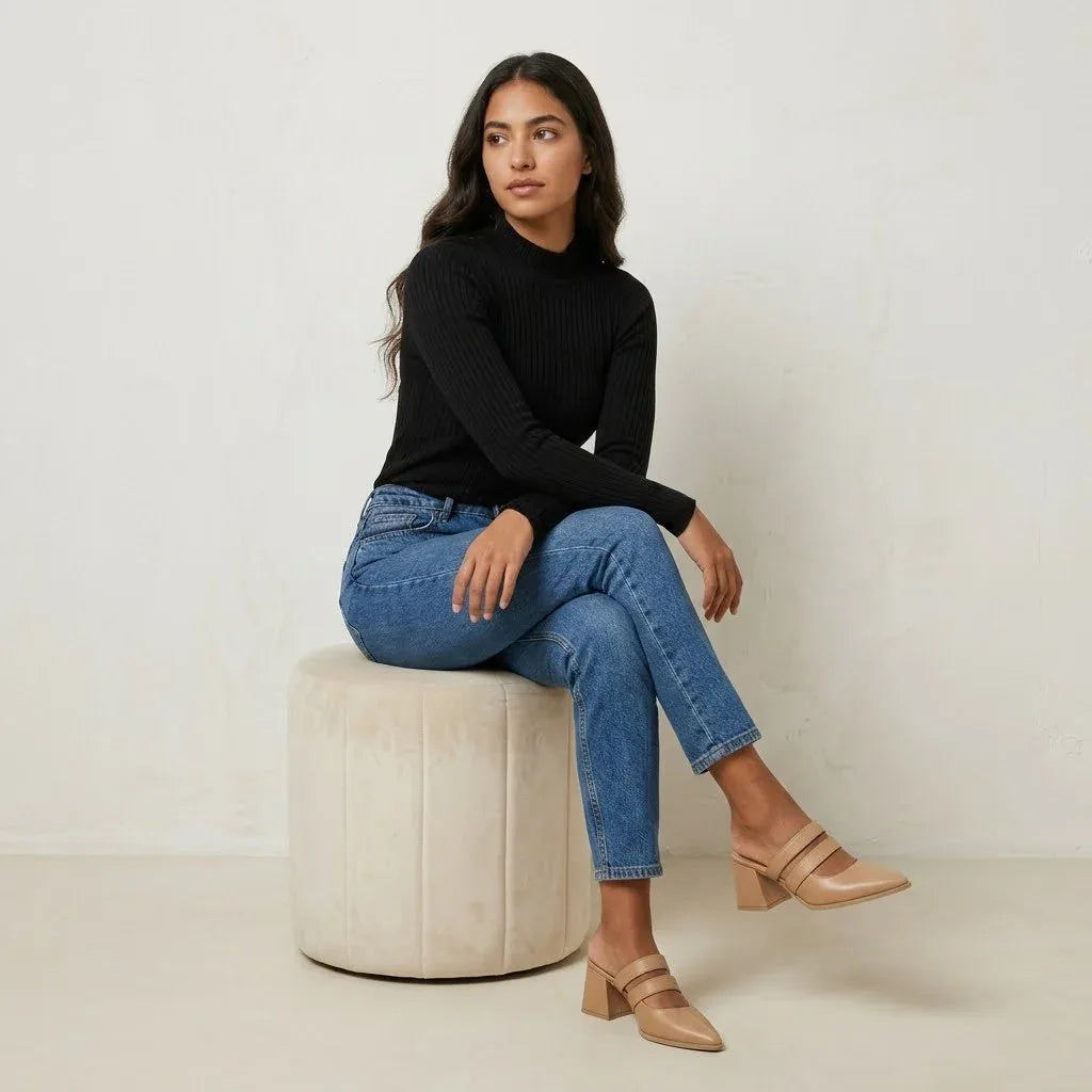 Beige Double Strap Mules – Step Into Your Power - 5