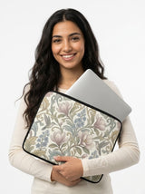 Laptop Sleeve Aesthetic Vintage Floral Hummingbird Art Nouveau