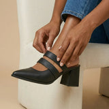 Black Double Strap Mules – Step Into Your Power - 4
