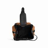 Black Bucket Bags Fawn – Small Spots print – inside top view – ECADRA