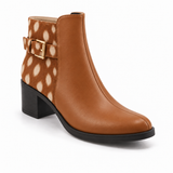 Fawn Print Buckle Ankle Boots – Large Spots print – ECADRA