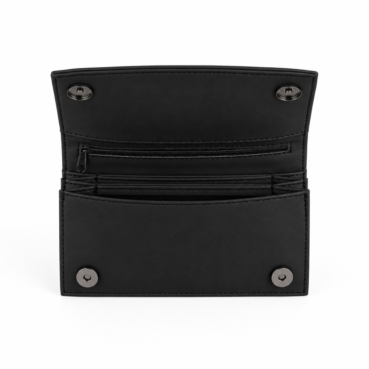 Black Sleek Elegance Fold Wallet Fawn – Large Spots print – inside view – ECADRA
