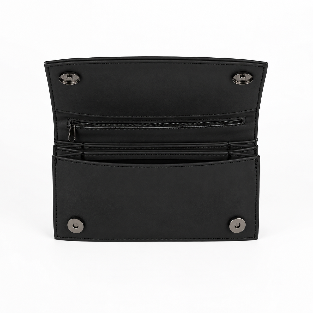 Black Sleek Elegance Fold Wallet Fawn – Small Spots print – inside view – ECADRA