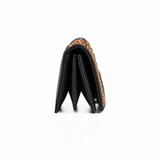 Black Sleek Elegance Fold Wallet Fawn – Small Spots print – side view – ECADRA