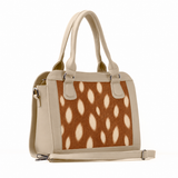 Beige Travel Hobo Bag Fawn – Large Spots print – ECADRA