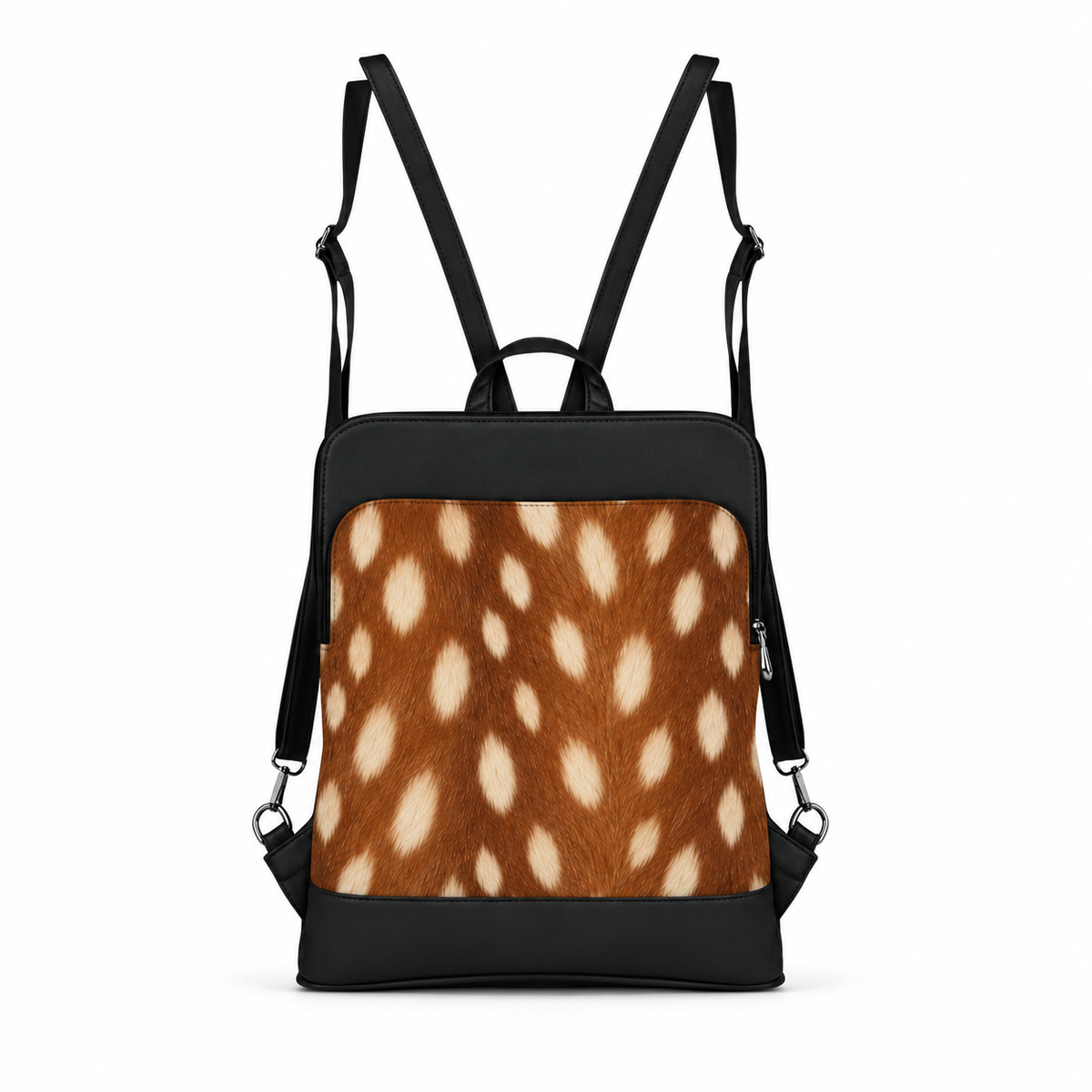 Black Laptop Backpack Fawn – Large Spots print – ECADRA