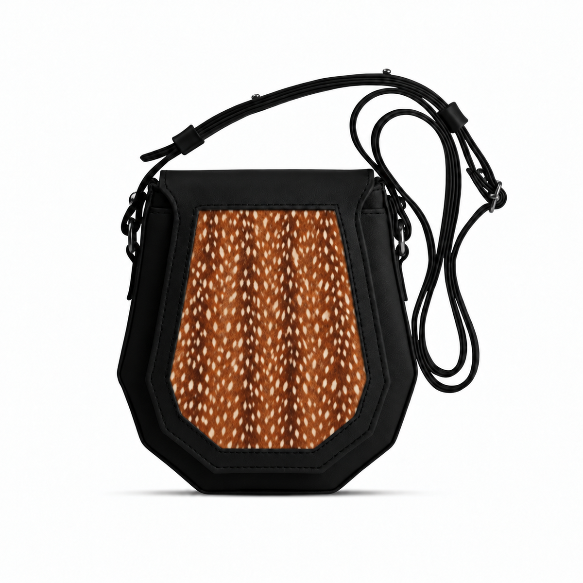 Black Polygon Crossbags Fawn – Small Spots print – ECADRA