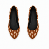 Black Round Toe Shoe Fawn – Large Spots print – ECADRA