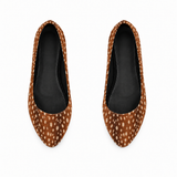 Black Round Toe Shoe Fawn – Small Spots print – ECADRA