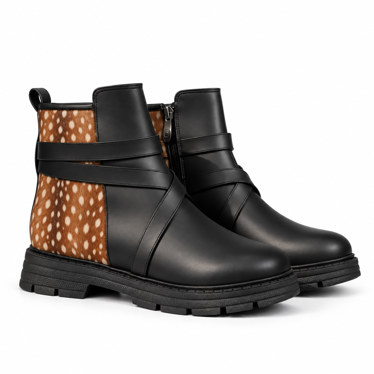 Street Mode Boots Fawn – Small Spots print – ECADRA