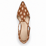 Fawn Print T-Strap Heels – Large Spots print – top view – ECADRA